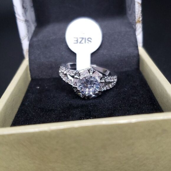 White Gold Cushion Cut Engagement Ring - Picture 6 of 7